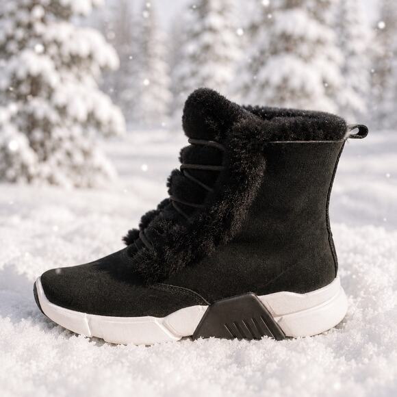 Skechers Shoes - SKECHERS MARK NASON Faux Fur Lined Suede Boot Sneakers Women’s Size 6